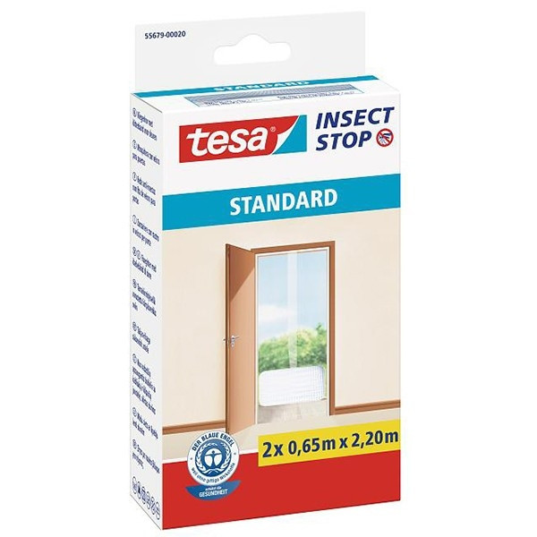 Tesa vliegengaas Insect Stop standaard deur 2 x (65 x 220 cm, wit) STE00021 - 1