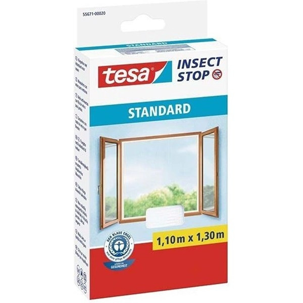 Tesa vliegengaas Insect Stop standaard raam (110 x 130 cm, wit) STE00019 - 1