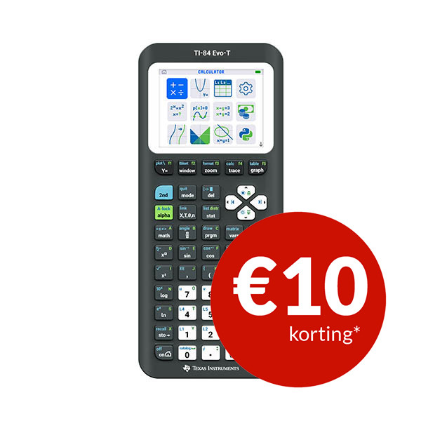 Voordeelbundel: Texas Instruments TI-84 EVO-T grafische rekenmachine + etui blauw 206056 - 2