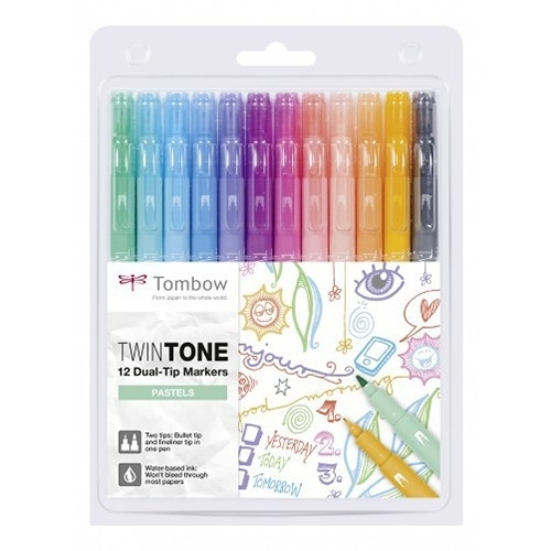 Tombow TwinTone pastel viltstiften (12 stuks) WS-PK-12P-2 241529 - 1