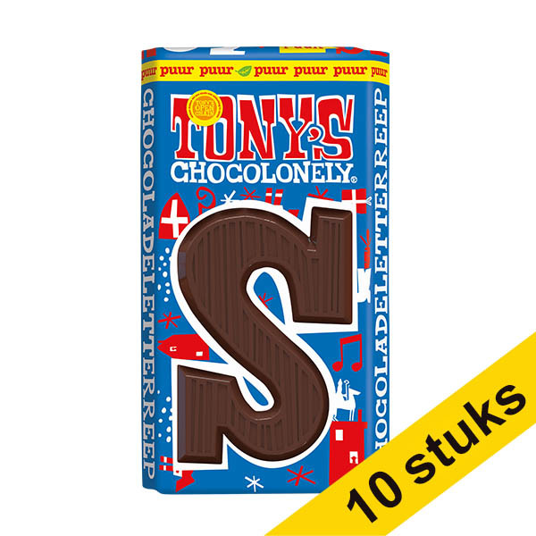 Aanbieding: 10x Tony's Chocolonely Puur S schoenletter 90 gram 137260 - 1