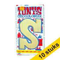 Aanbieding: 10x Tony's Chocolonely Wit S chocoladeletter 180g