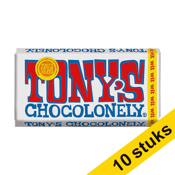 Aanbieding: 10x Tony's Chocolonely Wit chocoladereep 180 gram 137169 - 1