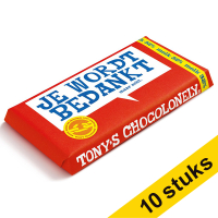 Aanbieding: 10x Tony's Chocolonely melk chocoladereep bedankt 180 gram