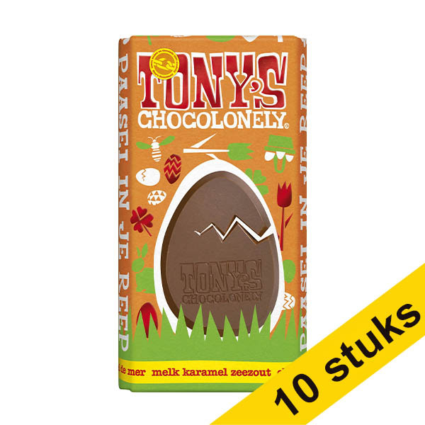 Aanbieding: 10x Tony's Chocolonely paasreep Melk Karamel Zeezout 180 gram 200357 - 1
