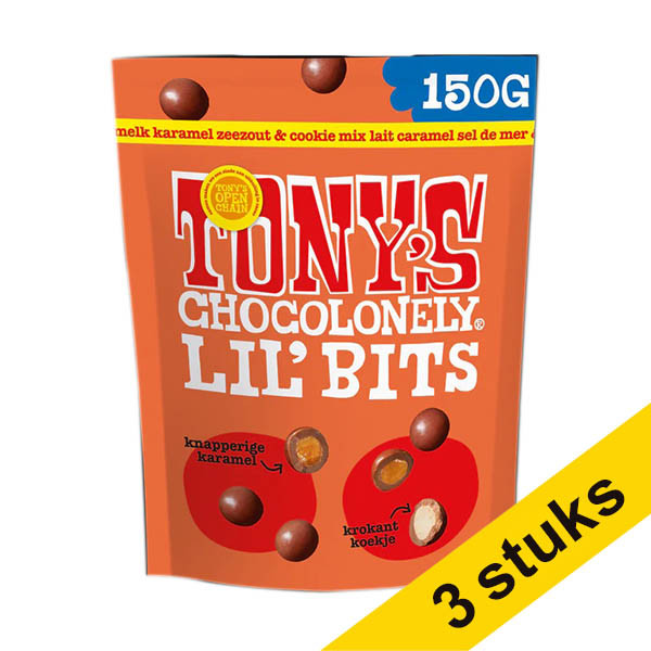 Aanbieding: 3x Tony's Chocolonely LiL'Bits Melk Karamel zeezout & cookie mix (150 gram) 137155 - 1