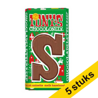 Aanbieding: 5x Tony's Chocolonely Melk Hazelnoot S chocoladeletter 180 gram 200294