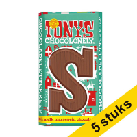 Aanbieding: 5x Tony's Chocolonely Melk Marsepein S chocoladeletter 180 gram 200299