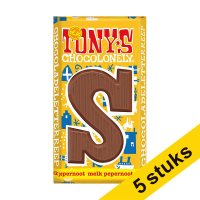 Aanbieding: 5x Tony's Chocolonely Melk Pepernoot S chocoladeletter 180 gram 200295