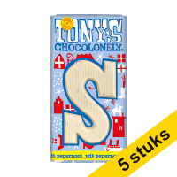 Aanbieding: 5x Tony's Chocolonely Wit Pepernoot S chocoladeletter 180 gram 200297