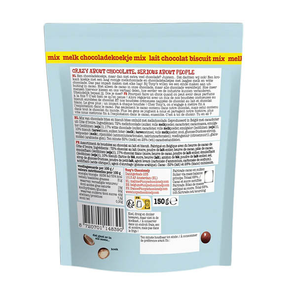 Tony's Chocolonely LiL'Bits Melk chocoladekoekje mix (150 gram) 137152 - 3