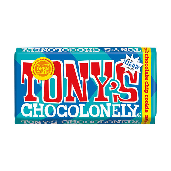Tony's Chocolonely Melk Chocolate Chip Cookie chocoladereep 180 gram 137216 - 1