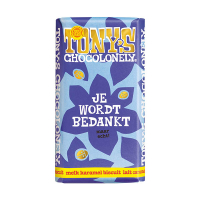 Tony's Chocolonely Melk Karamel Biscuit bedankt chocoladereep 180 gram 137228