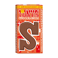 Tony's Chocolonely Melk Karamel Zeezout S schoenletter 90 gram 137263