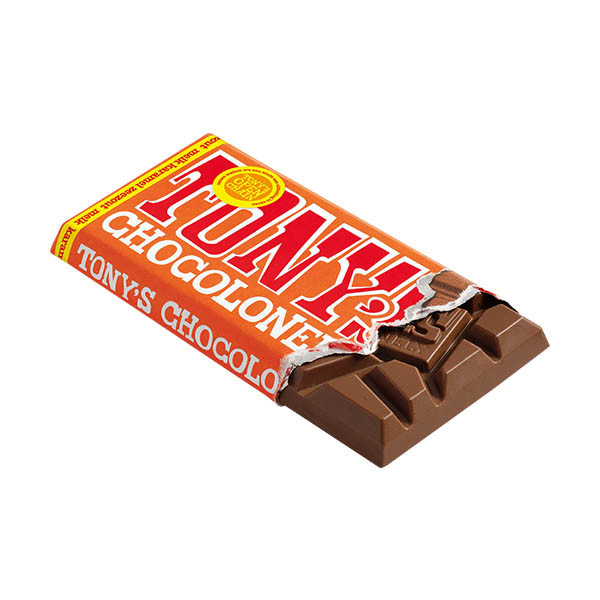 Tony's Chocolonely Melk Karamel Zeezout chocoladereep 90 gram 137234 - 2