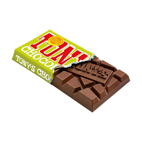Tony's Chocolonely Melk Romige Hazelnoot Crunch chocoladereep 180 gram 137210 - 2