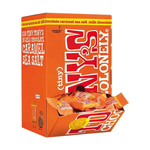 Tony's Chocolonely Tiny Melk Karamel Zeezout chocolade (100 stuks) 137242 - 2