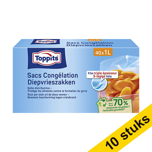 Aanbieding: 10x Toppits diepvrieszakjes 1 liter (40 stuks) STO05017 - 1