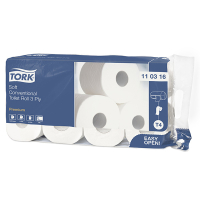 Tork 110316 toiletpapier traditioneel 3-laags 8 rollen geschikt voor Tork T4 dispenser 110316 STO00108