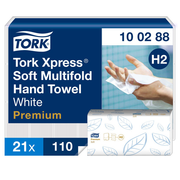 Tork Xpress® 100288 handdoeken 2-laags 21 pakken geschikt voor Tork H2 dispenser 100288 STO00039 - 1