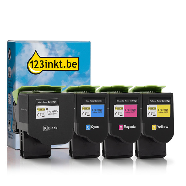 Toshiba T-FC338E aanbieding: zwart + 3 kleuren (123inkt huismerk)  160603 - 1