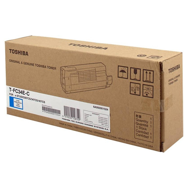 Toshiba T-FC34E-C toner cyaan (origineel) 6A000001524 078908 - 1