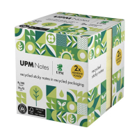 UPM gerecyclede zelfklevende notes geel 75 x 75 mm voordeelpak (8 x 100 vel) 303201