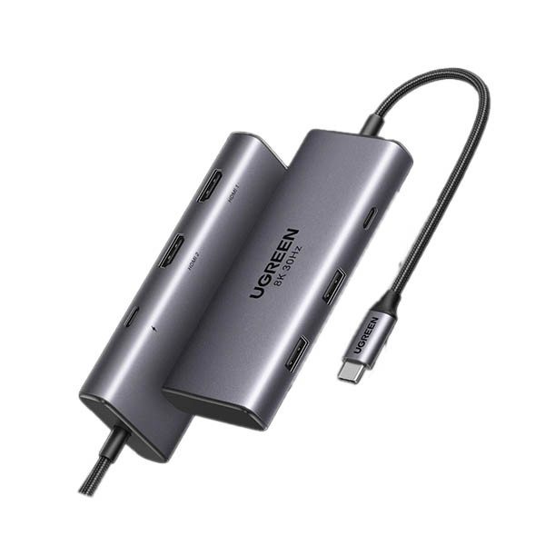 Ugreen USB-C docking station CM498 HDMI 2x (6 in 1) 828635 - 1