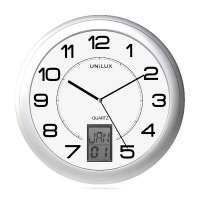 Unilux Instinct wandklok zilvergrijs met witte wijzerplaat (Ø 30,5 cm) 100340853 237811