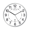 Unilux radiogestuurde kunststof wandklok zwart met witte wijzerplaat (Ø 30 cm)