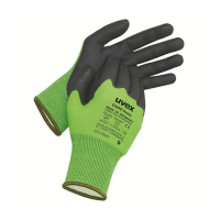 Uvex C500 Foam snijbestendige werkhandschoen antraciet/lime maat 10/XL (10 paar) 19144510 SUV00018