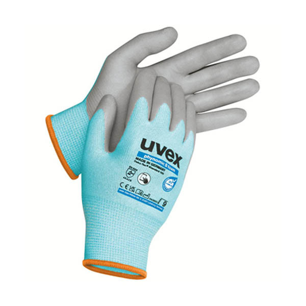 Uvex Phynomic C3 snijbestendige werkhandschoen grijs/blauw maat 9/L (10 paar) 19117309 SUV00011 - 1