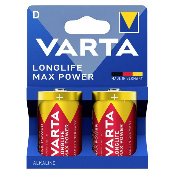 Varta Longlife Max Power LR20 / D Alkaline Batterij 2 stuks AVA00480 - 1