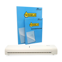 Voordeelbundel: 123inkt A3-lamineerapparaat wit + 123inkt document lamineerhoes A3 en A4 glanzend 2x125 micron (200 stuks) 303190