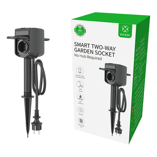 WOOX R6079 slim stopcontact voor buiten 2-voudig LWO00059 - 1