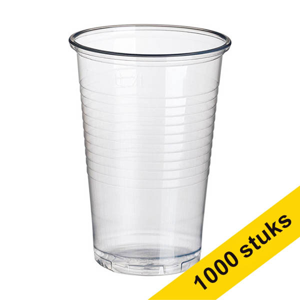 White label Aanbieding: 10x Wegwerpbeker plastic transparant 200 ml (100 stuks)  422995 - 1