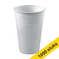 Aanbieding: 10x Wegwerpbeker plastic wit 200 ml (100 stuks)