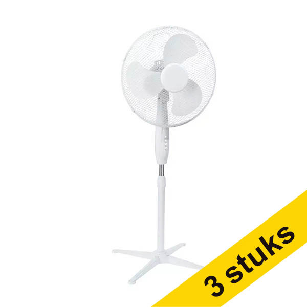 Aanbieding: 3x Extralink ventilator staand met 3 snelheidsstanden wit (40 cm) 263357 - 1