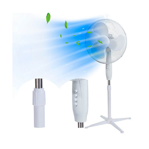 Aanbieding: 3x Extralink ventilator staand met 3 snelheidsstanden wit (40 cm) 263357 - 3