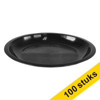 Aanbieding: 4x Goldplast herbruikbaar bord 22 cm zwart (25 stuks)
