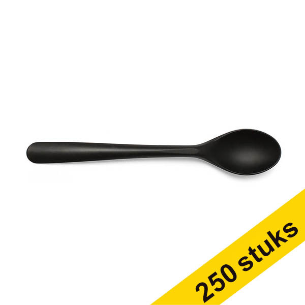Aanbieding: 5x Conpax Folia herbruikbare dessertlepel zwart (50 stuks) 402960 Aanbieding: 5x Conpax Folia herbruikbare dessertlepel zwart (50 stuks) 402960 - 1