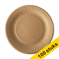 Aanbieding: 5x Conpax Pure wegwerpbord karton bruin 19 cm (20 stuks)