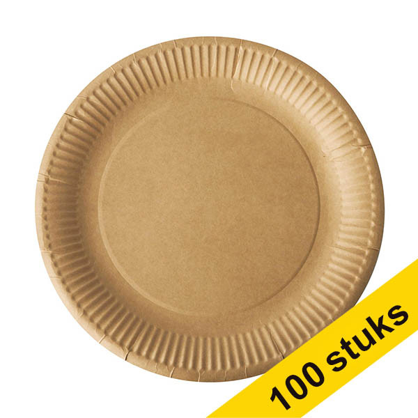 Aanbieding: 5x Conpax Pure wegwerpbord karton bruin 23 cm (20 stuks) 402976 Aanbieding: 5x Conpax Pure wegwerpbord karton bruin 23 cm (20 stuks) 402976 - 1