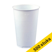 Aanbieding: 5x Wegwerpbeker plastic wit 300 ml (100 stuks)