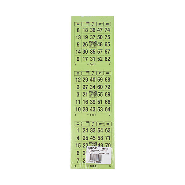 Bingokaarten 3 kaarten per vel pak van 5 x 100 vel 221434 - 1