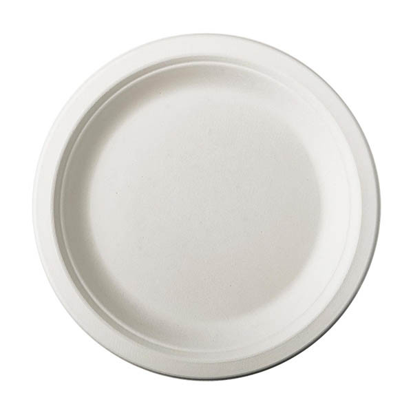 Conpax Pure wegwerpbord suikerriet wit 18 cm (50 stuks) 402977 - 1
