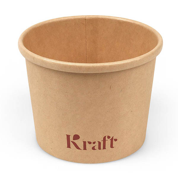 Conpax kartonnen soepbeker bruin kraft 350 ml (25 stuks) 402984 - 1