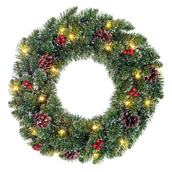 Creston kerstkrans Ø 45 cm 20 lampjes op batterijen LBB00026 - 1