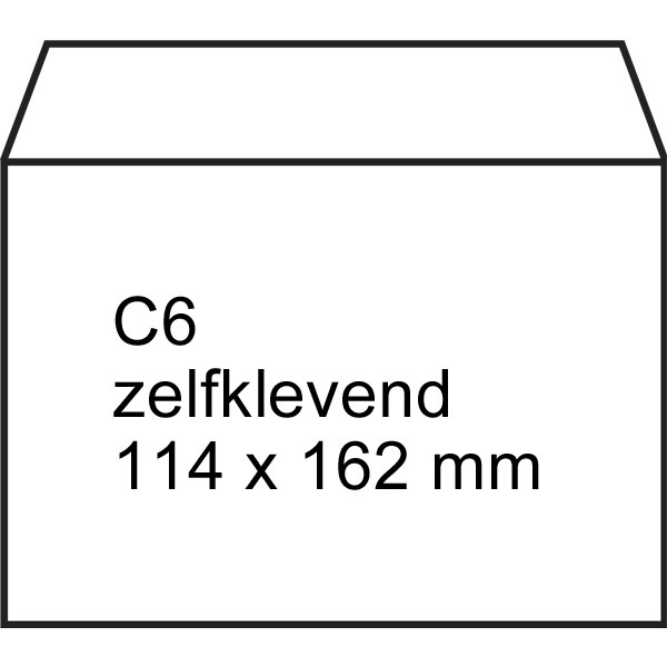 Dienstenvelop wit 114 x 162 mm - C6 zelfklevend (500 stuks) 209030 - 1