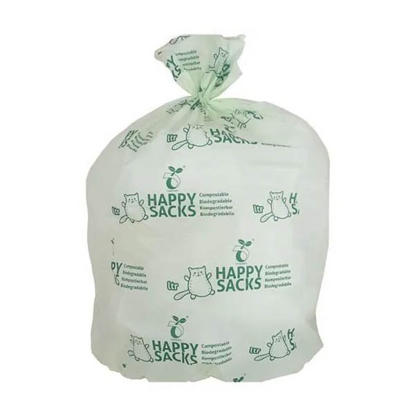 GB Products 18 micron bio afvalzak 60 liter 60 x 80 cm wit en groen (24 x 10 stuks) SHA00074 - 1